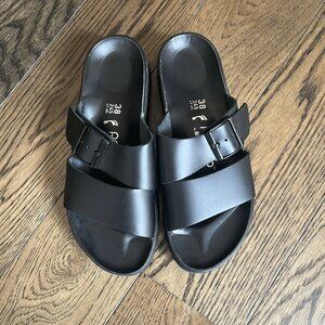 NEW Birkenstock Papillio Almina Exquisite Black Platform Sandals 38 / 7 - 7.5